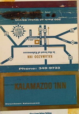 Kalamazoo Inn (Valley Inn Motel) - Matchbook (newer photo)